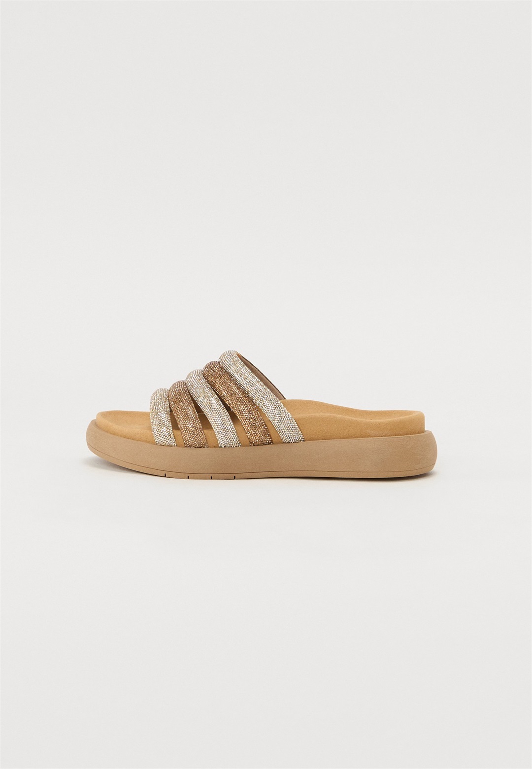 Gabor Pantolette flach - gold kombi/goldfarben