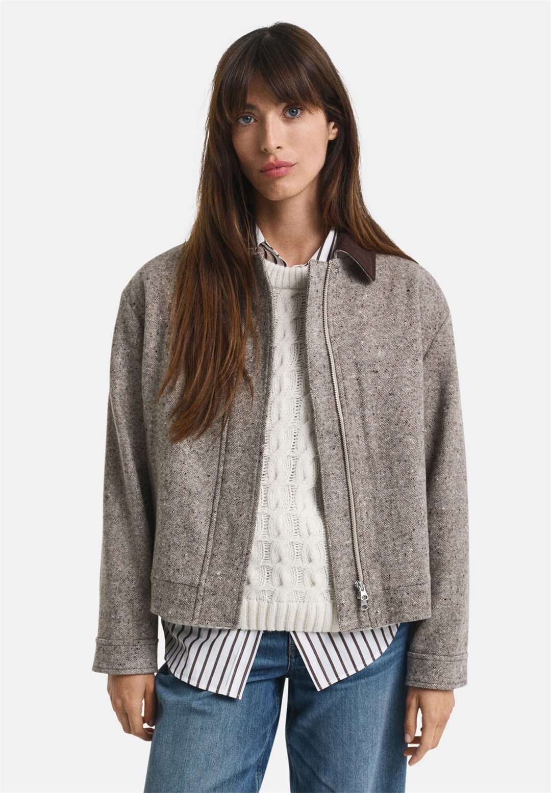 GANT CONTRAST COLLAR - Leichte Jacke - deep brown/dunkelbraun