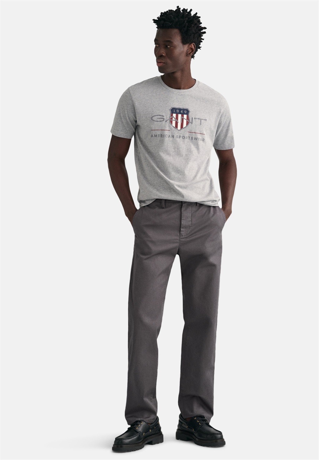 GANT REG ARCHIVE SHIELD - T-Shirt print - grey melange/grau