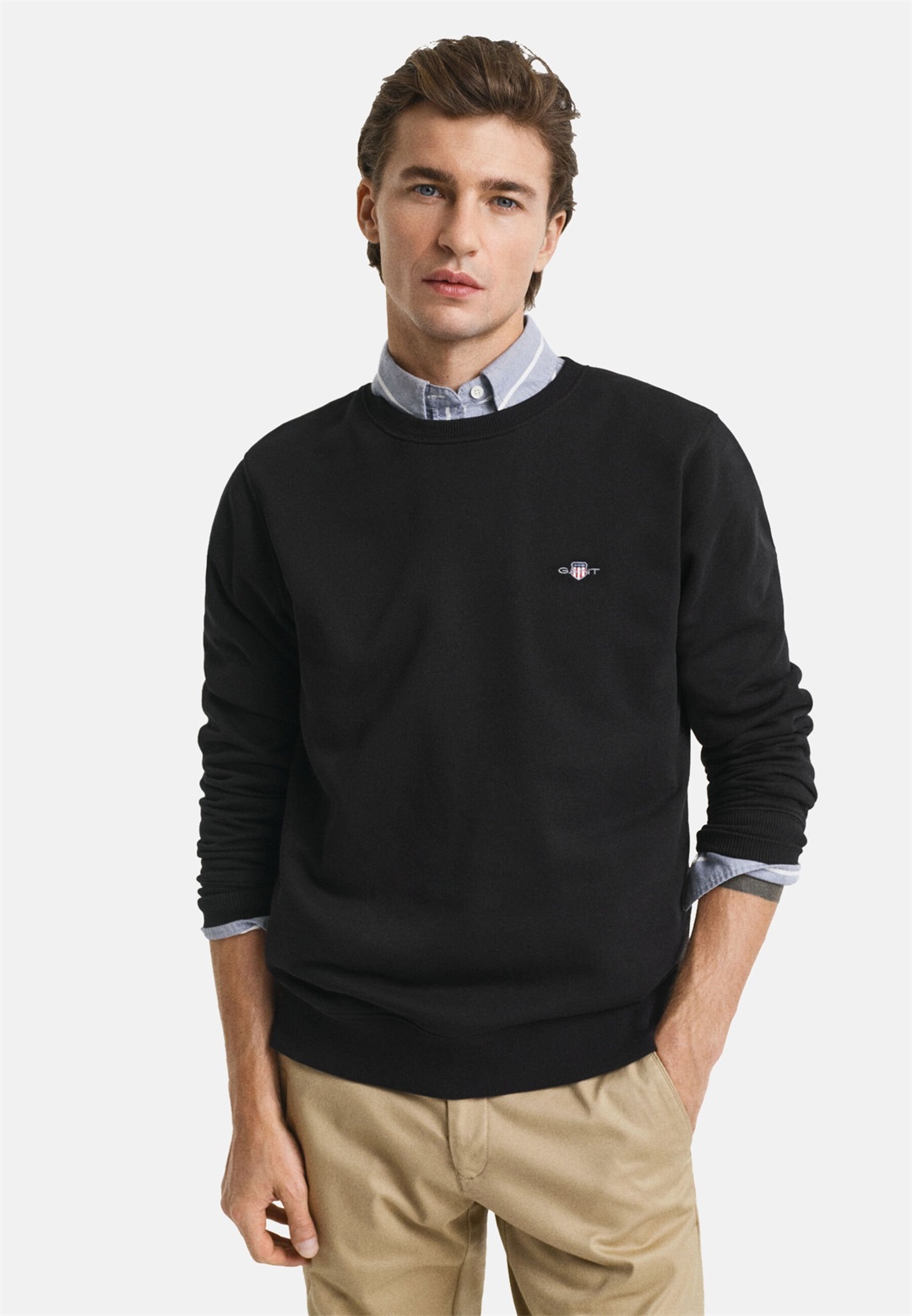 GANT SHIELD C NECK - Sweatshirt - black/schwarz