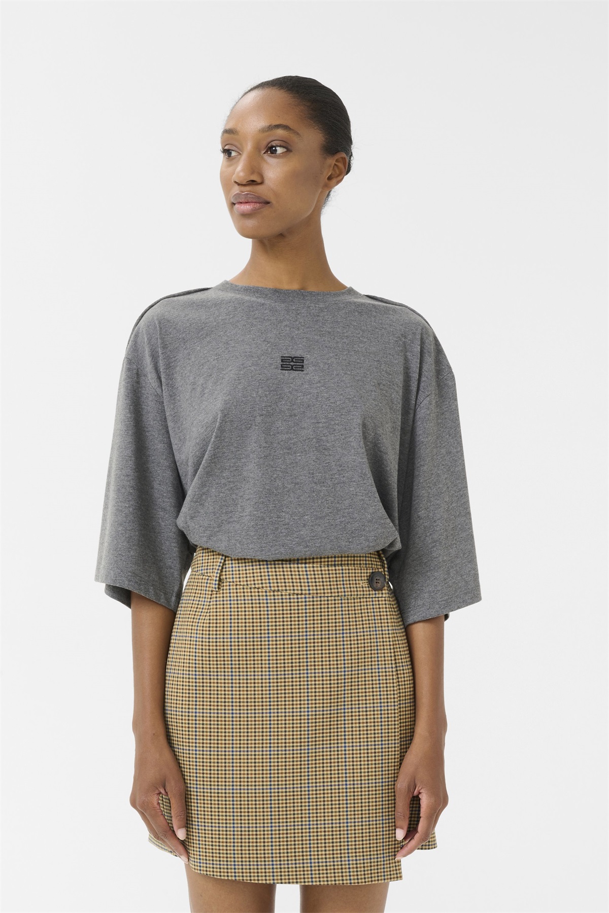 Gestuz JILAN TEE - T-Shirt print - dark grey/grau