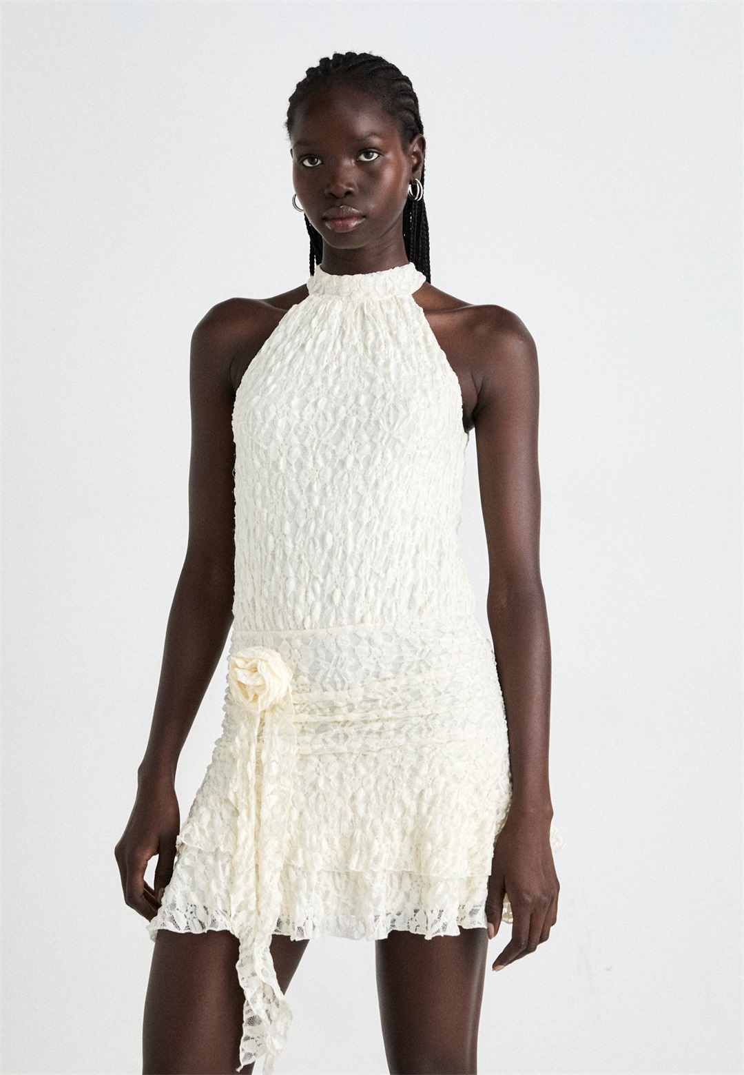 Gina Tricot MINI DRESS - Freizeitkleid - ecru/offwhite