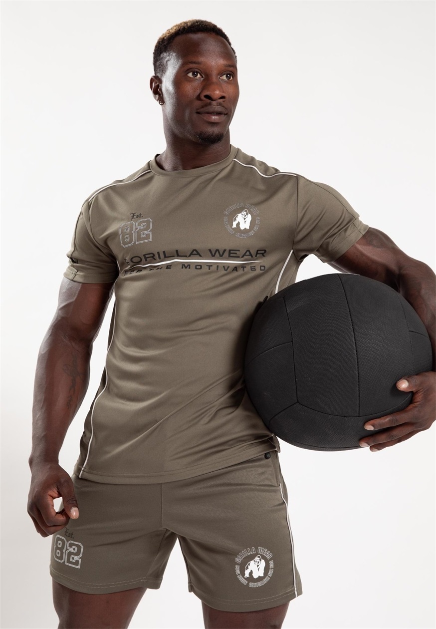 Gorilla Wear BROXTON - Sport T-Shirt - army green/hellgrün