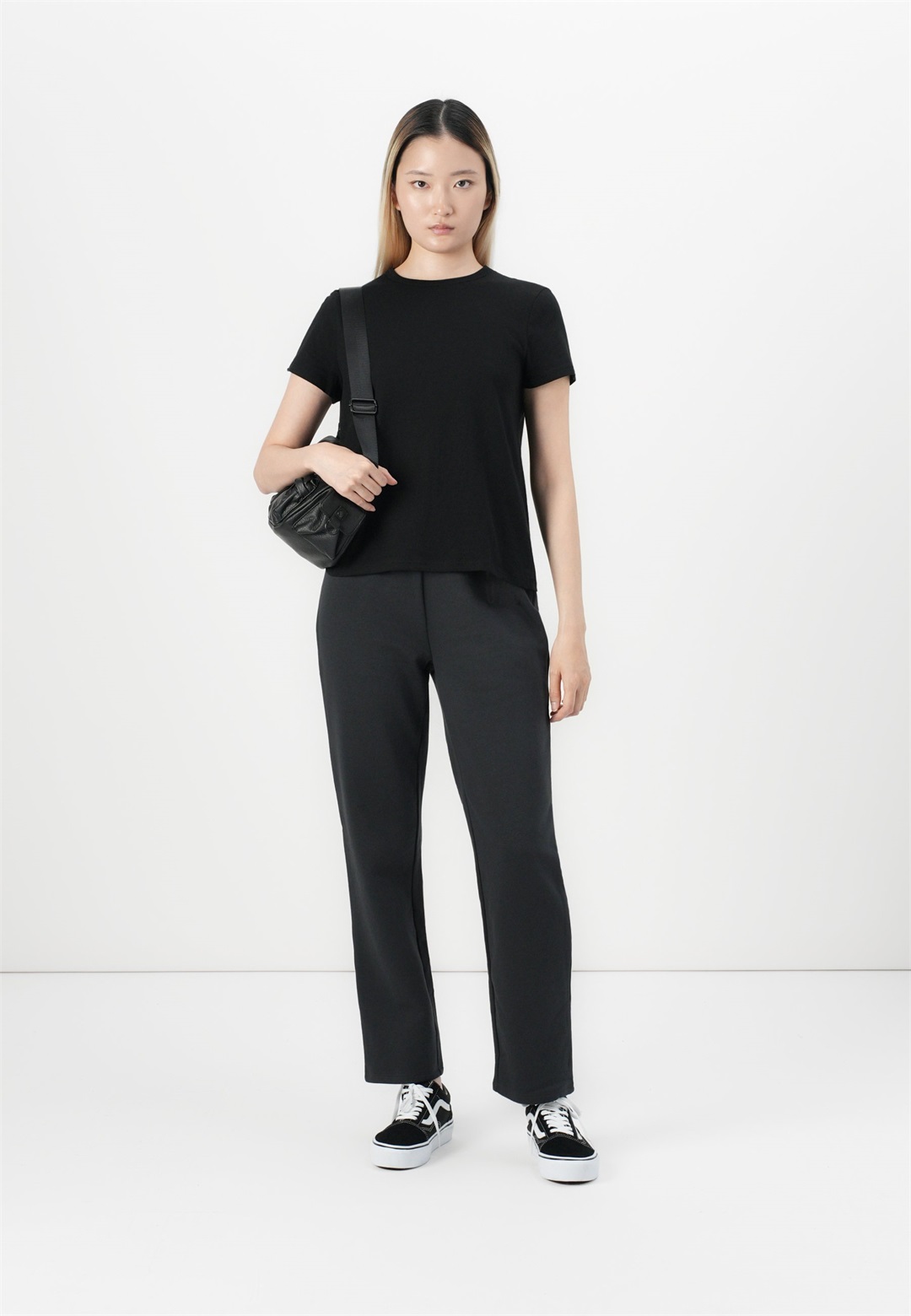 GAP V CREW 2 PACK - T-Shirt basic - black/schwarz