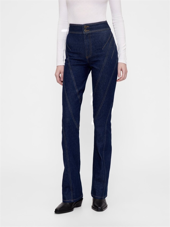 GAP GAPSTUDIO HIGH RISE SEAMED BOOT JEANS - Flared Jeans - dark wash indigo 119/dark-blue denim