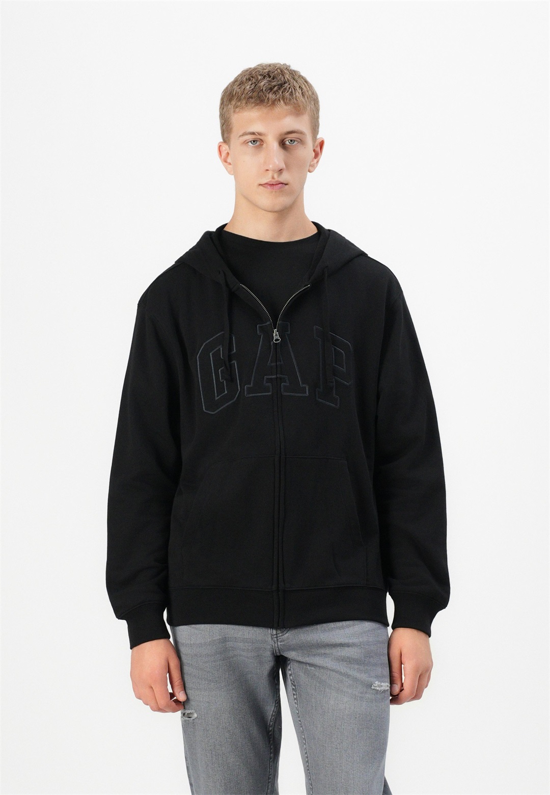 GAP HERITAGE LOGO - Sweatjacke - true black/schwarz