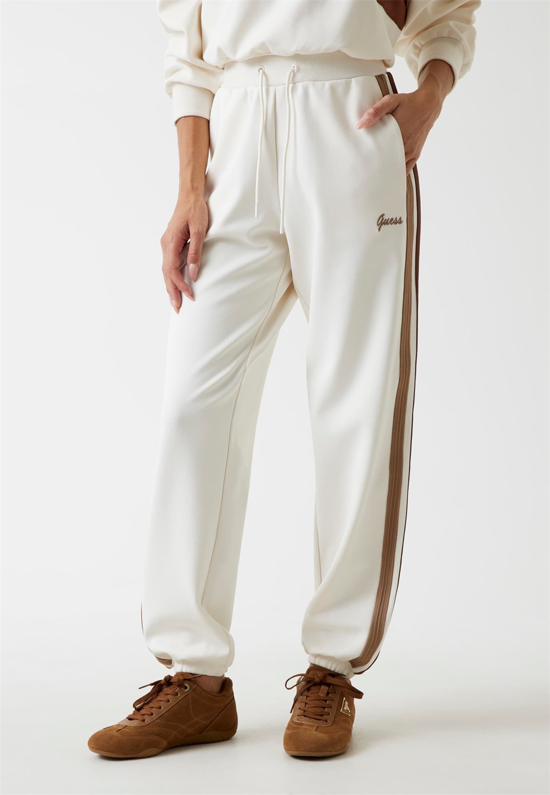 Guess REGULAR FIT LOGO - Jogginghose - weiß