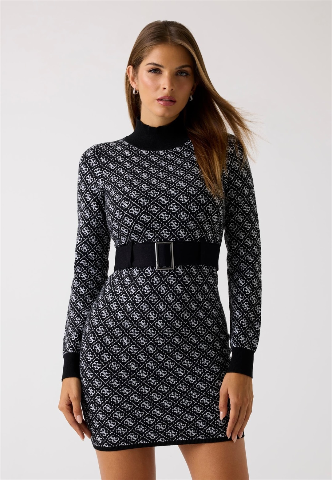 Guess LOGO - Etuikleid - mehrfarbig schwarz/schwarz