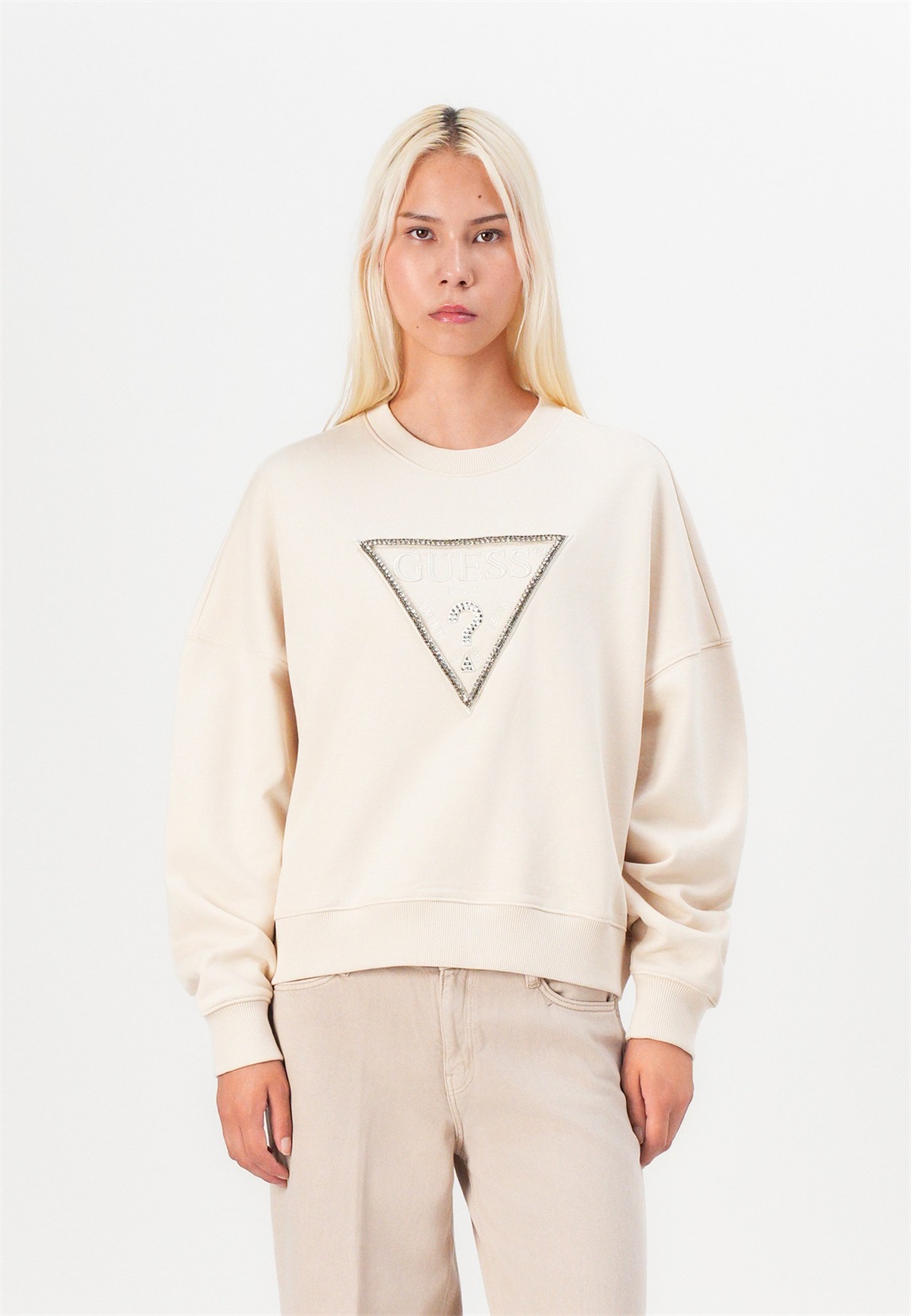 Guess RACHELE TRIANGLE - Sweatshirt - vanilla blush/offwhite