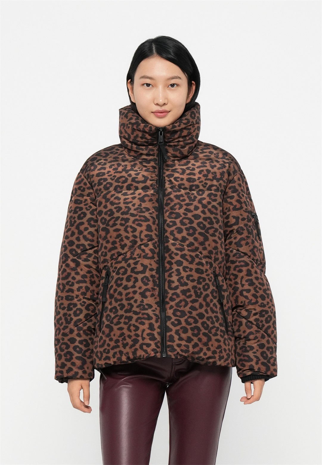 Guess MARTINA PRINT CROP - Winterjacke - light brown/hellbraun