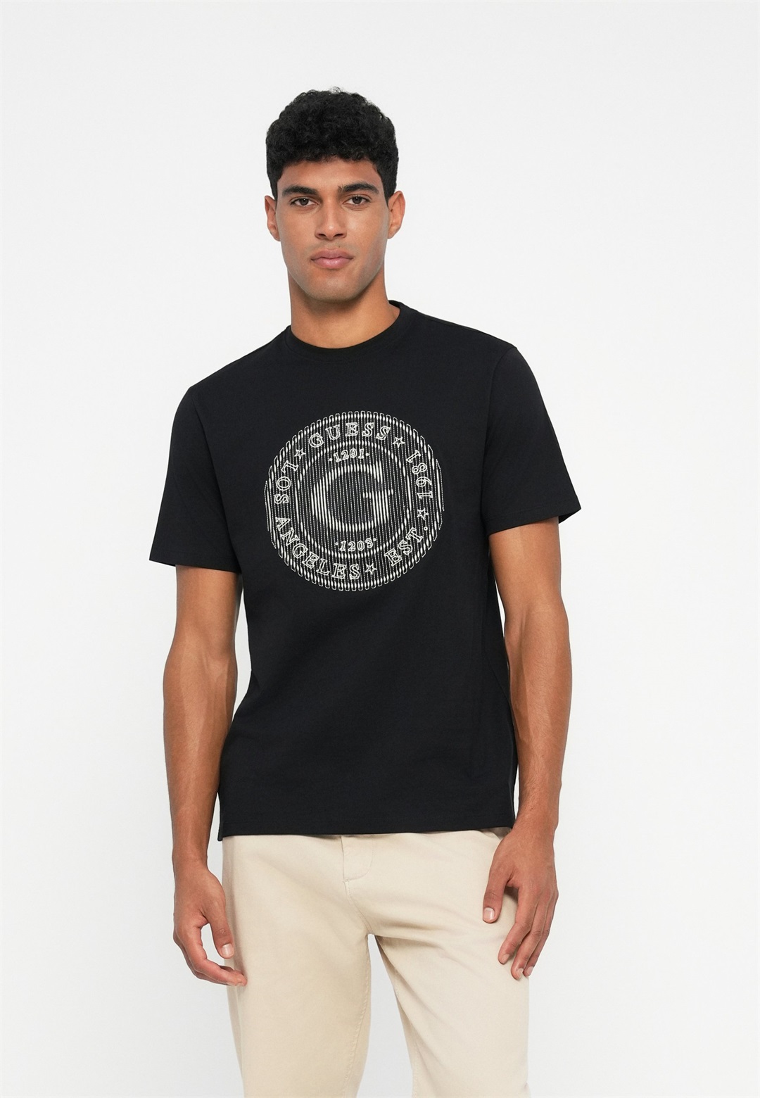 Guess BIG LOGO - T-Shirt print - jet black/schwarz