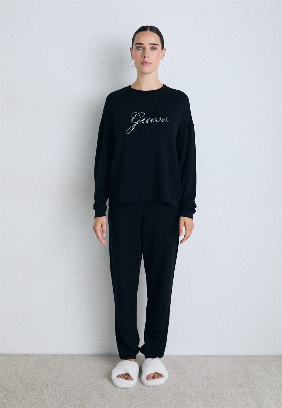 Guess ROUND NECK - Nachtwäsche Set - jet black/schwarz