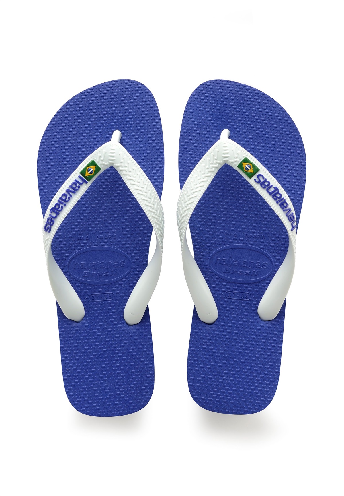Havaianas BRASIL LOGO - Bade-Zehentrenner - blue, white/blau