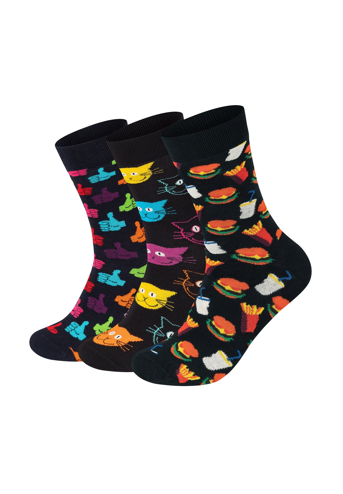 Happy Socks HAMBURGER-DOG-THUMBS UP 3 PACK - Socken - multi coloured/mehrfarbig