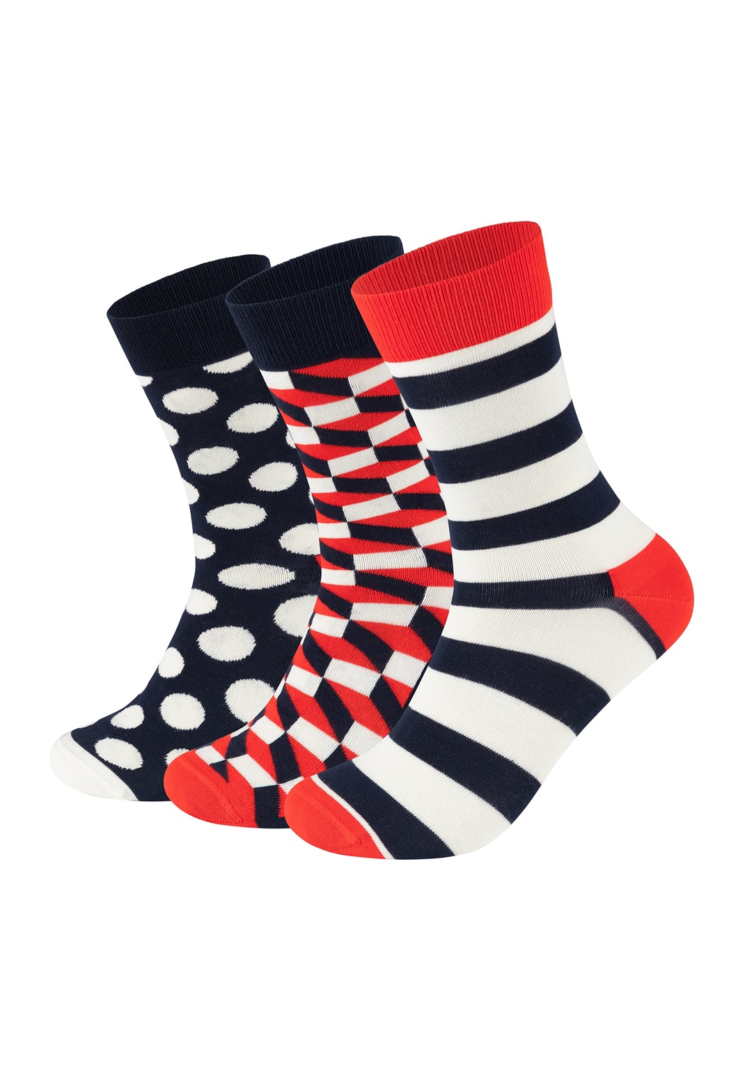 Happy Socks CLASSIC FILLED OPTIC UNISEX 3 PACK - Socken - navy/blau