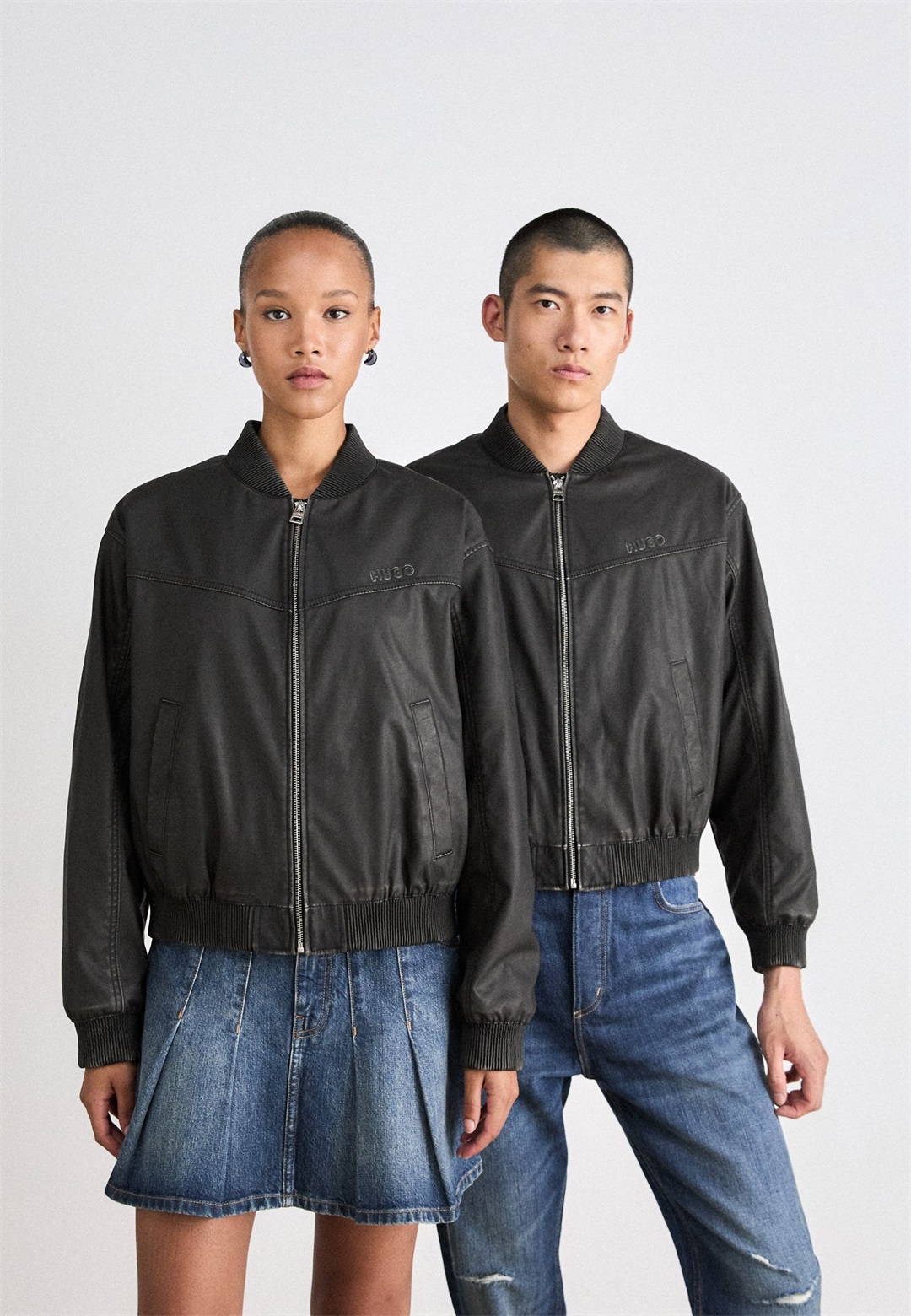 HUGO BOLDU UNISEX - Kunstlederjacke - black/schwarz