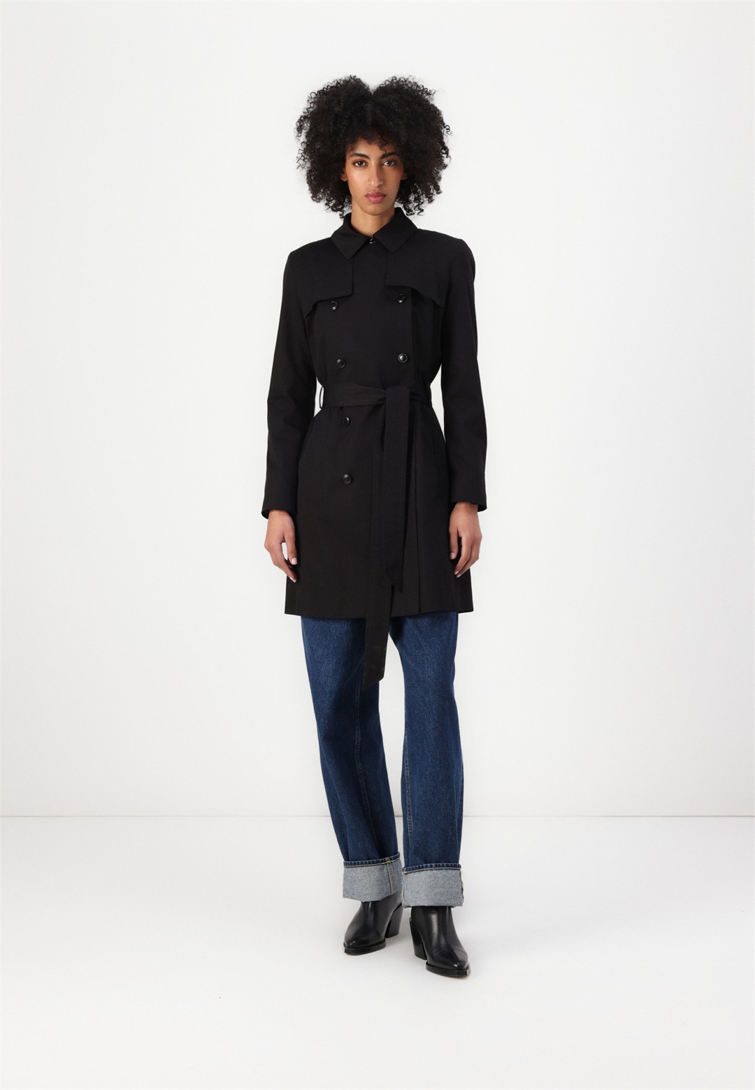 HUGO MAKARES - Trenchcoat - black/schwarz