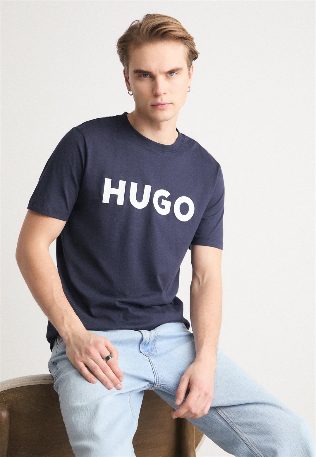 HUGO DULIVIO - T-Shirt print - dark blue/dunkelblau