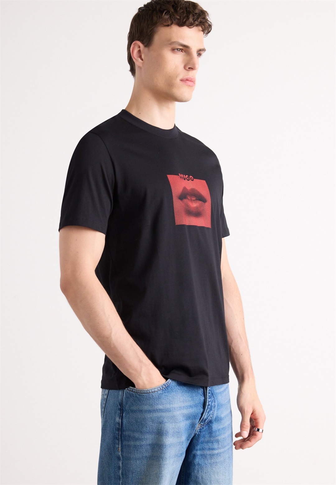 HUGO DETERNI - T-Shirt print - black/schwarz
