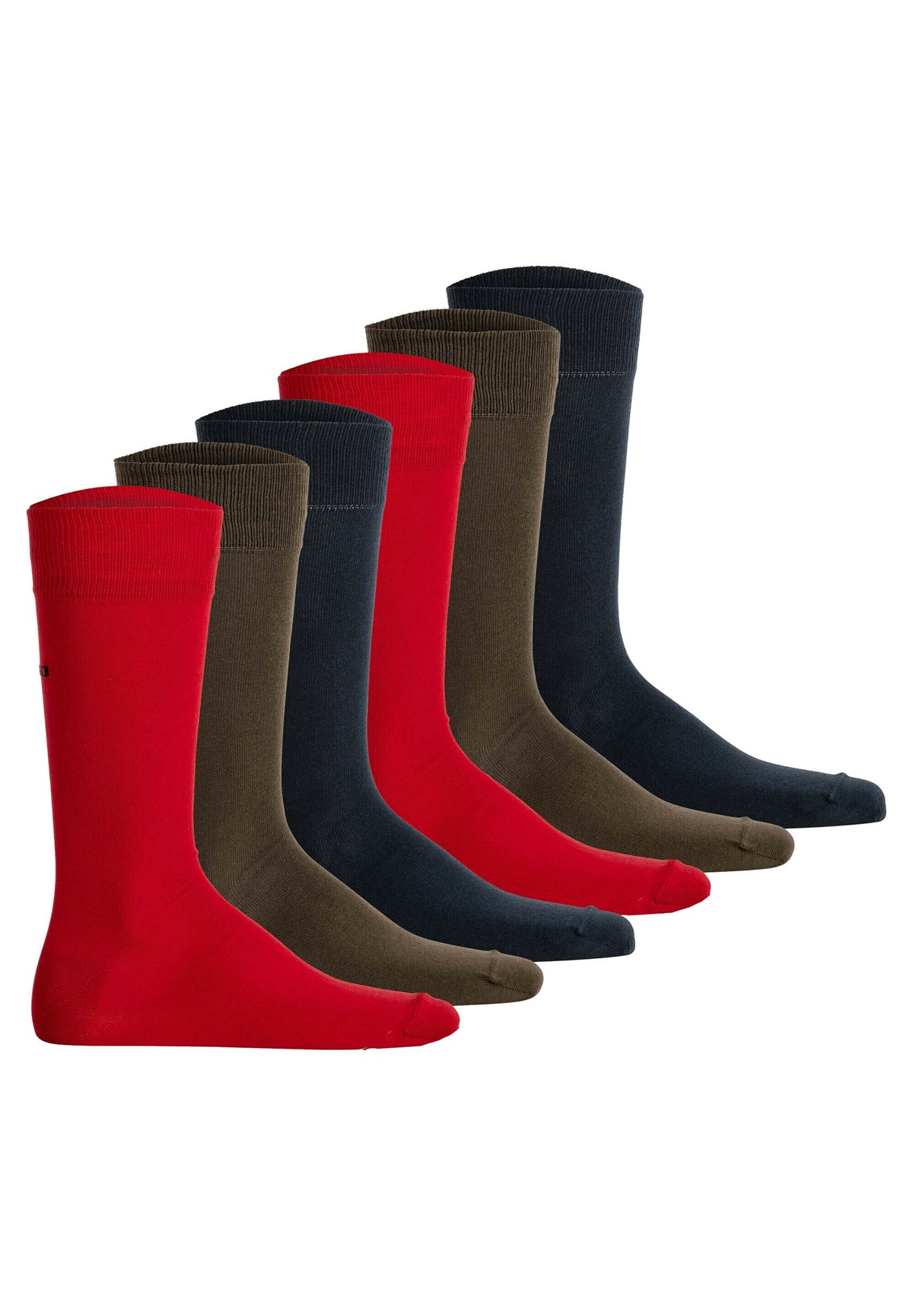 HUGO 6ER PACK - RS UNI KURZ LOGO - Socken - dunkelblau grün rot/rot