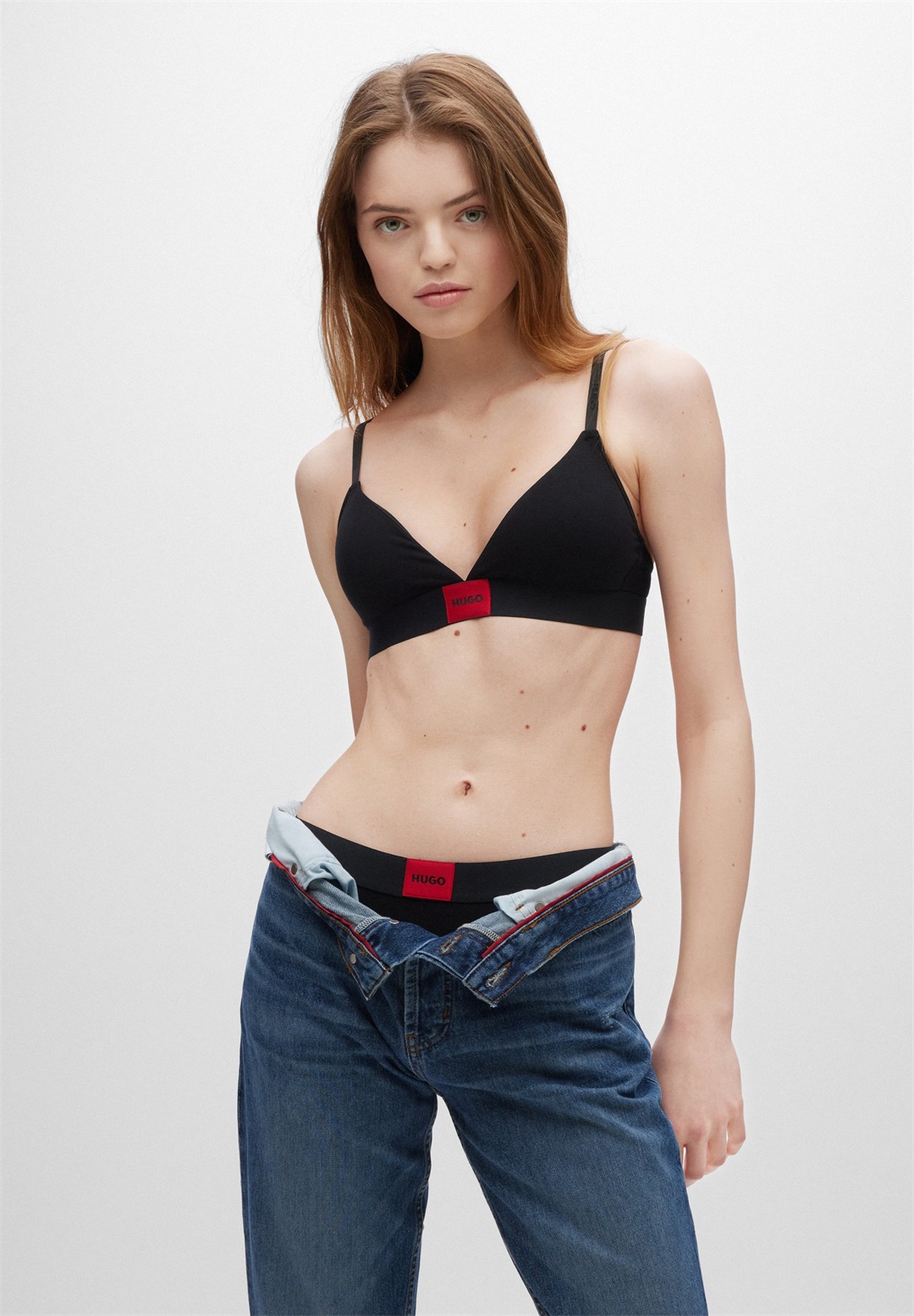 HUGO TRIANGLE LABEL - Triangel BH - black/schwarz