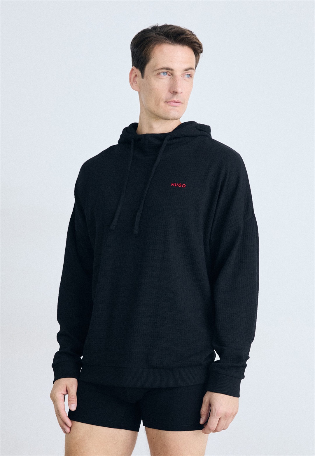 HUGO AUSTIN HOODIE - Nachtwäsche Shirt - black/schwarz