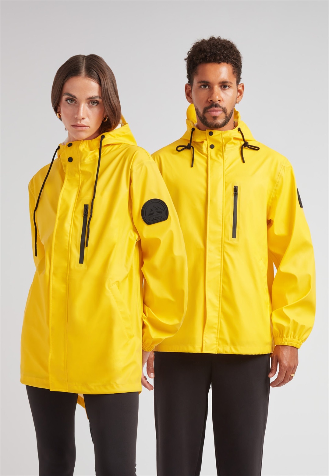 JACK1T ELEMENTS HOODED RAINCOAT - Parka - YELLOW/gelb