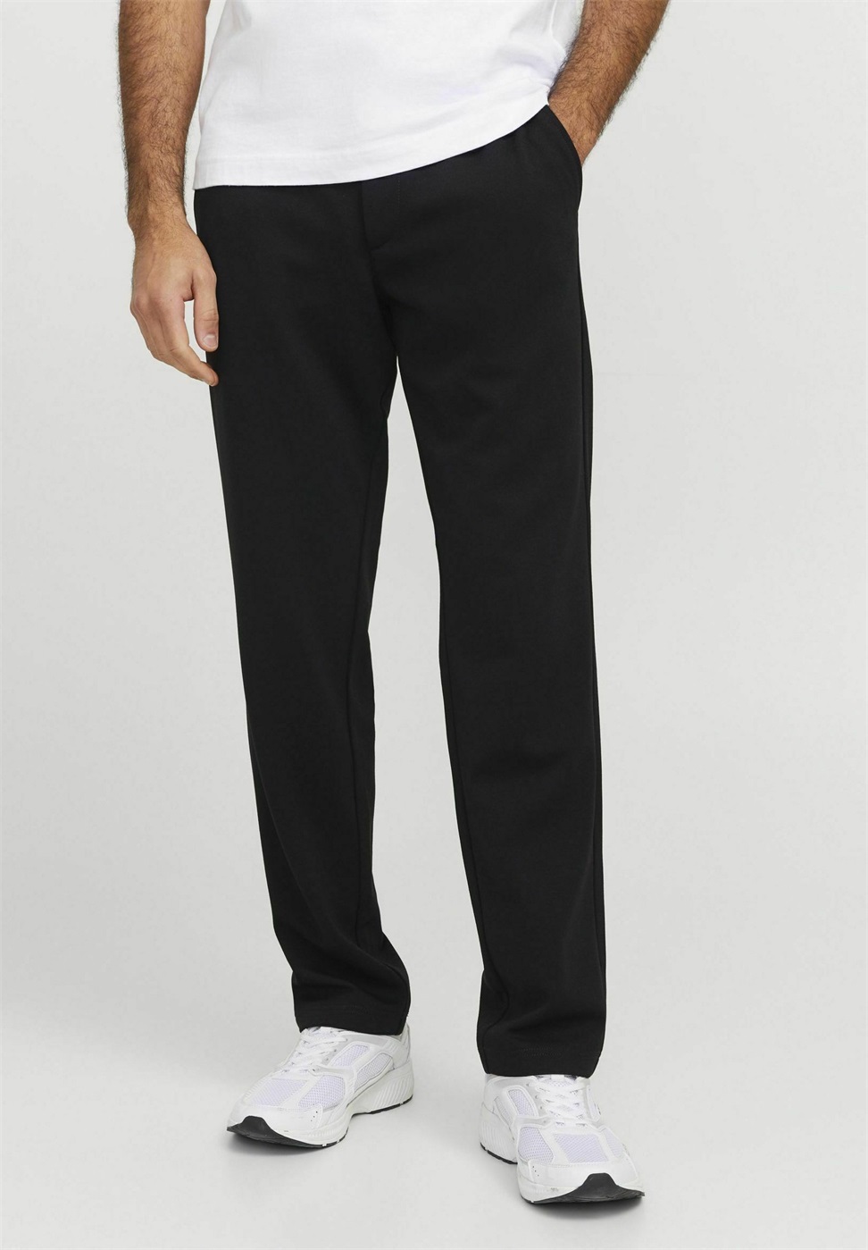 Jack & Jones MIT REGULAR FIT NORMAL GESCHNITTEN MIT - Stoffhose - black/schwarz