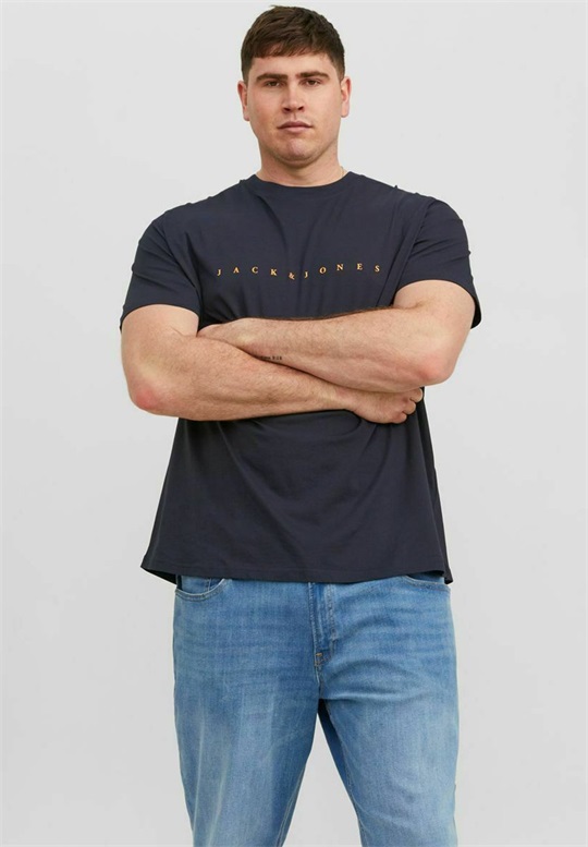 Jack & Jones JJESTAR JJ SS NOOS PLS - T-Shirt print - dark navy/dunkelblau