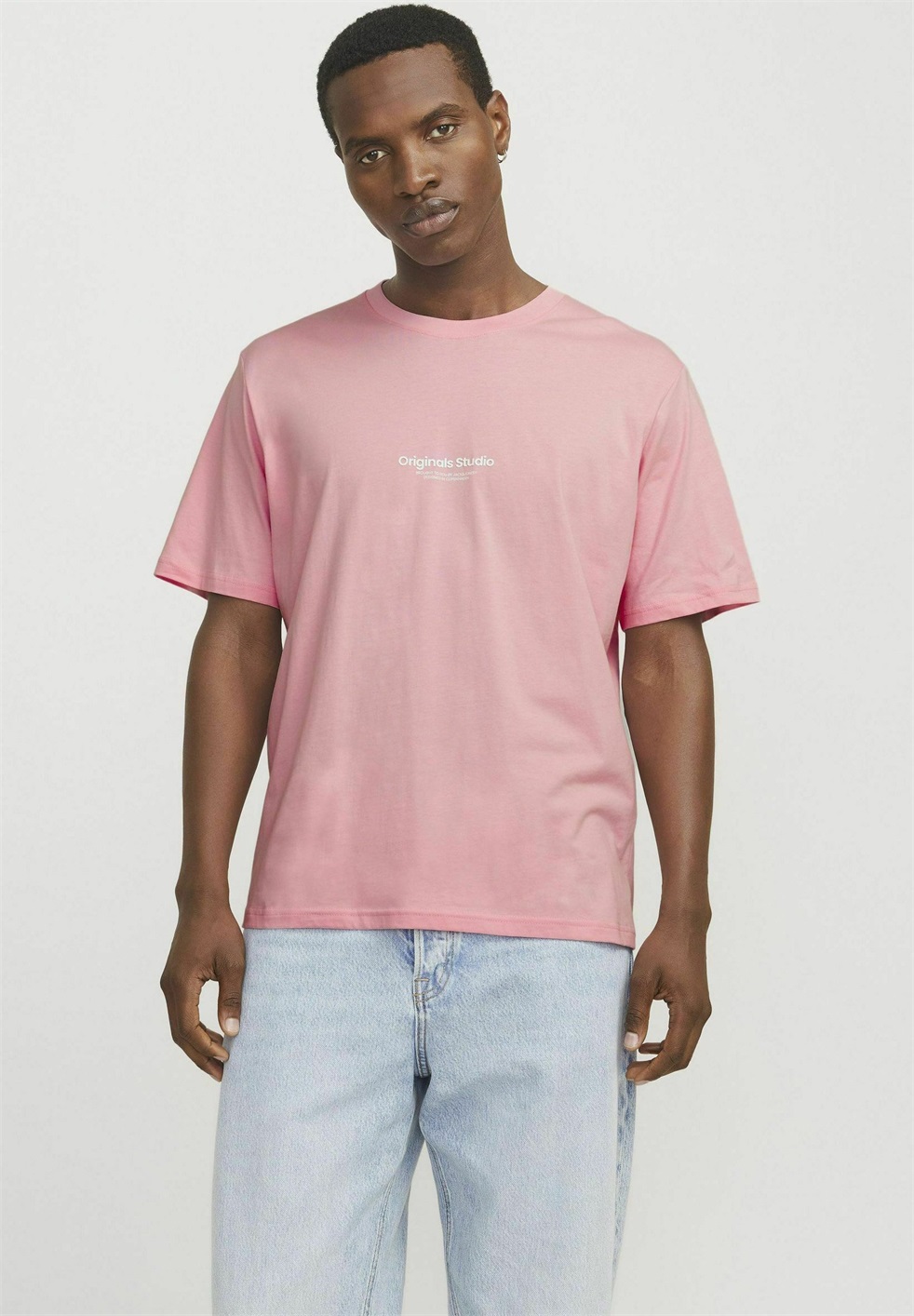 Jack & Jones JORVESTERBRO CREW NECK - T-Shirt print - tickled pink/pink