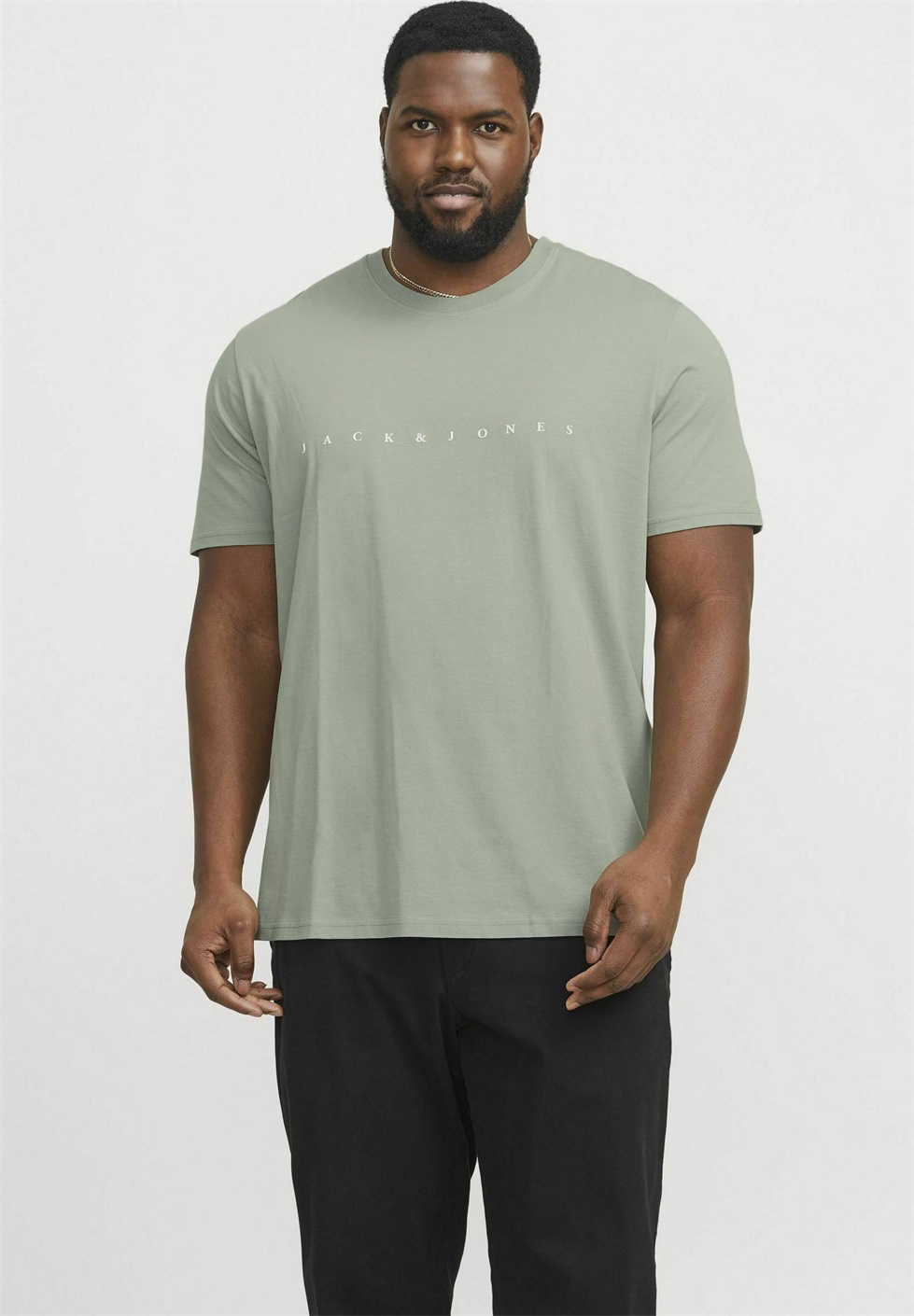 Jack & Jones PLUS SIZE LOGO - T-Shirt print - iceberg green/hellgrün