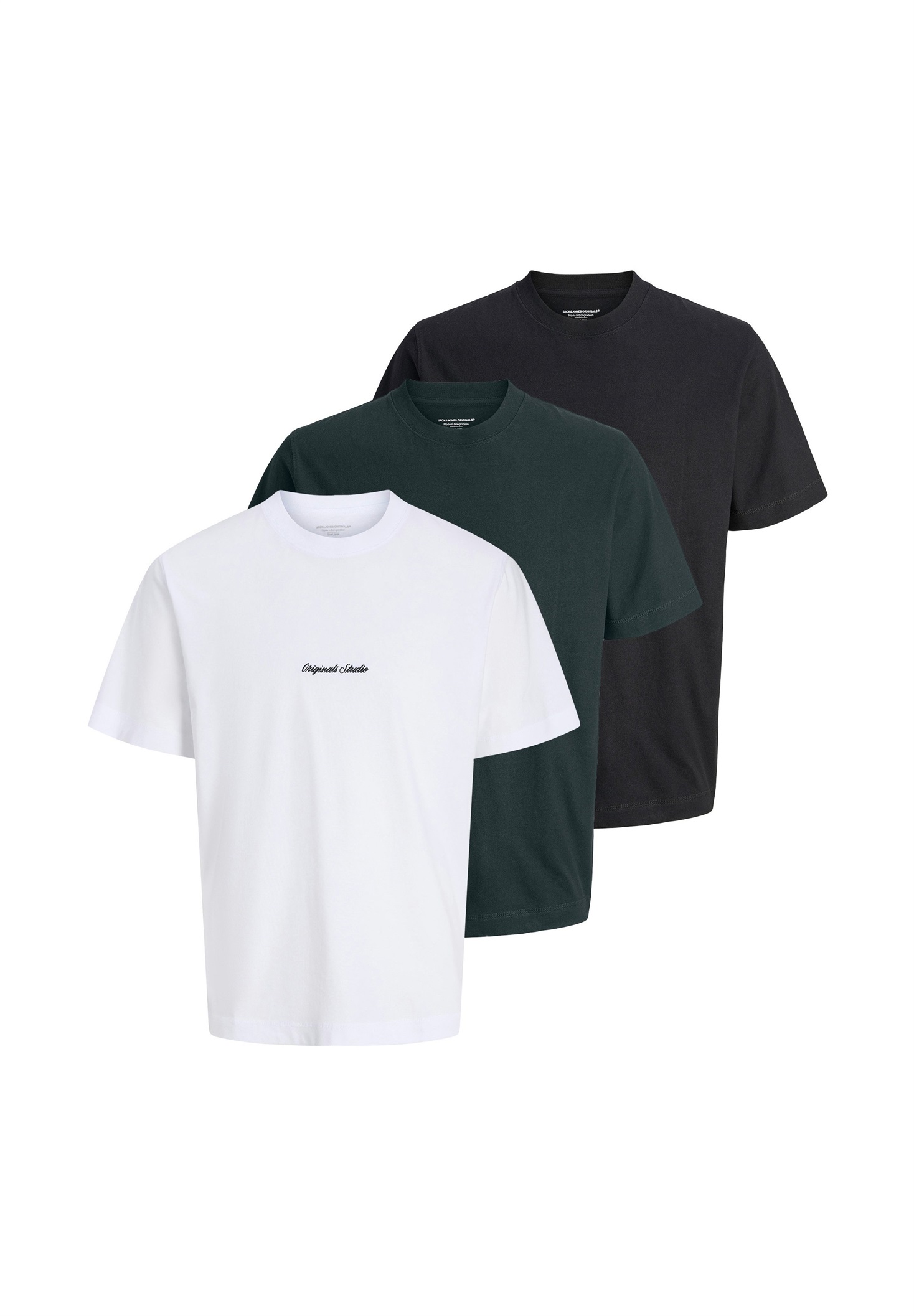 Jack & Jones 3ER PACK NORREBRO - T-Shirt basic - schwarz weiß grau/grau-meliert