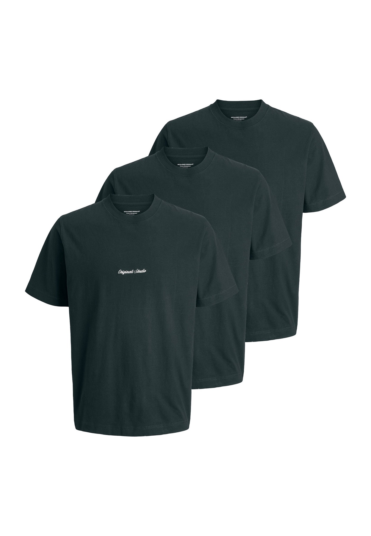 Jack & Jones 3ER PACK NORREBRO - T-Shirt basic - forest river/grau