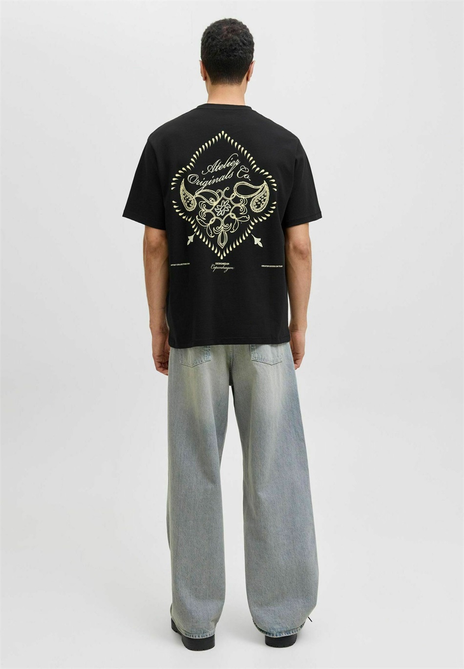 Jack & Jones RUNDHALSAUSSCHNITT - T-Shirt print - black/schwarz