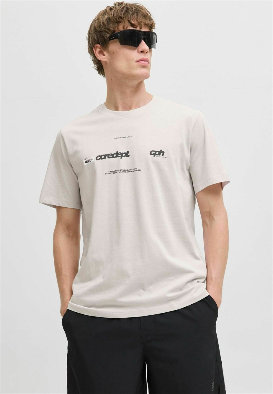 Jack & Jones GEDRUCKT RUNDHALSAUSSCHNITT - T-Shirt print - lilac marble/flieder