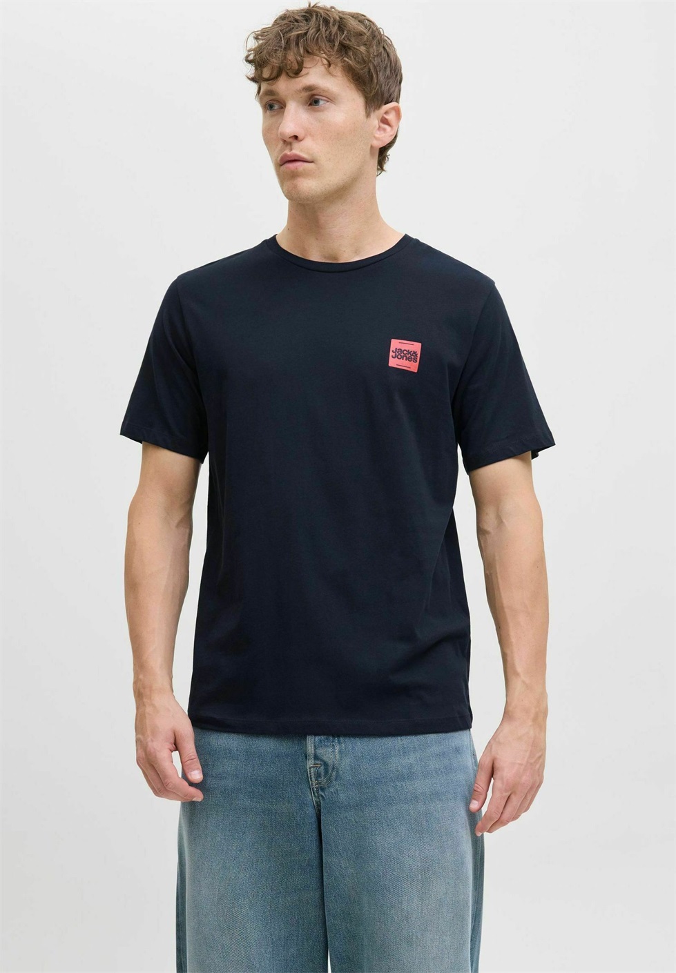 Jack & Jones LOGO - T-Shirt print - sky captain/dunkelblau