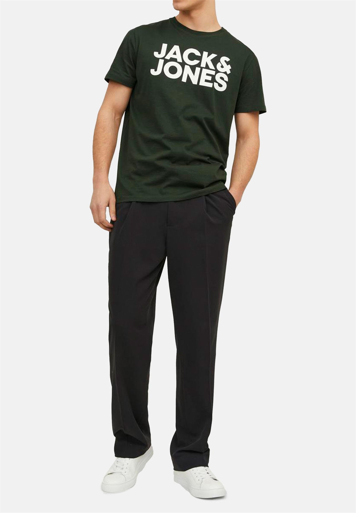 Jack & Jones 3ER PACK CORP - T-Shirt print - schwarz blau grün/grün