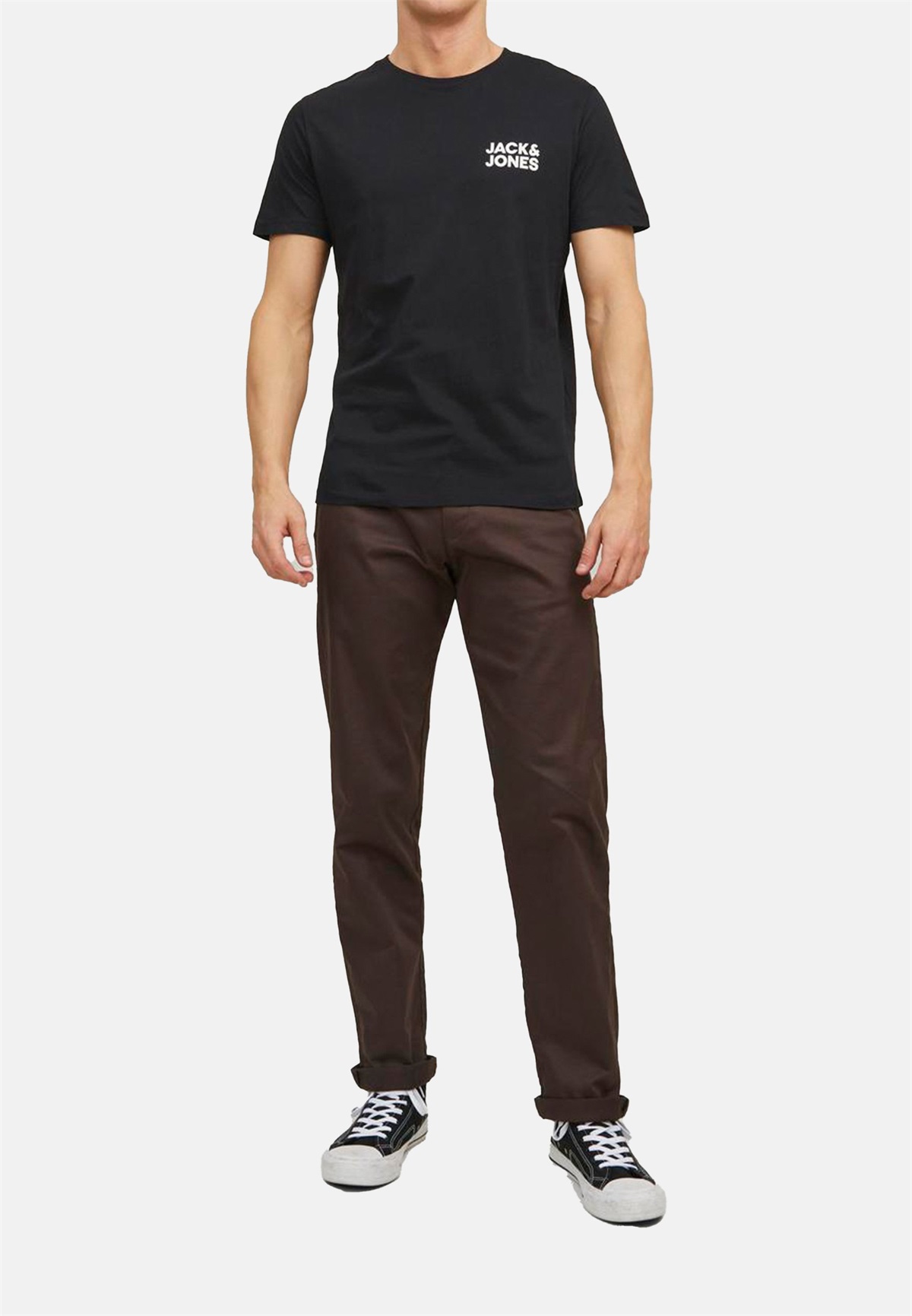 Jack & Jones 3ER PACK CORP - T-Shirt print - black/schwarz