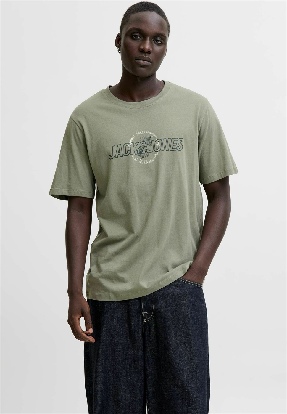 Jack & Jones GEDRUCKT - T-Shirt print - vetiver/hellgrün