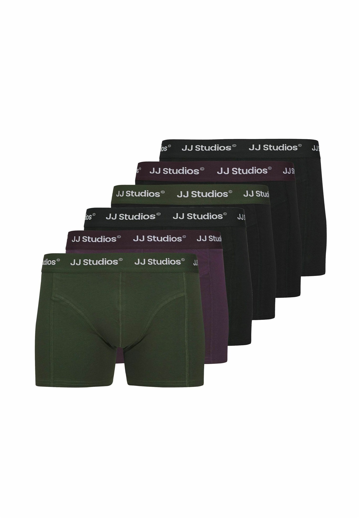 Jack & Jones 6 PACK - Boxer Briefs - grün lila schwarz/grün-meliert