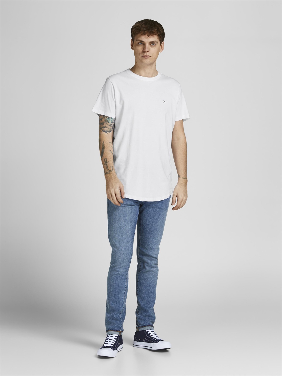 Jack & Jones PREMIUM JPRBRODY TEE CREW 5 PACK - T-Shirt basic - navy blazer/white/olive night/black/portroyale/dunkelblau