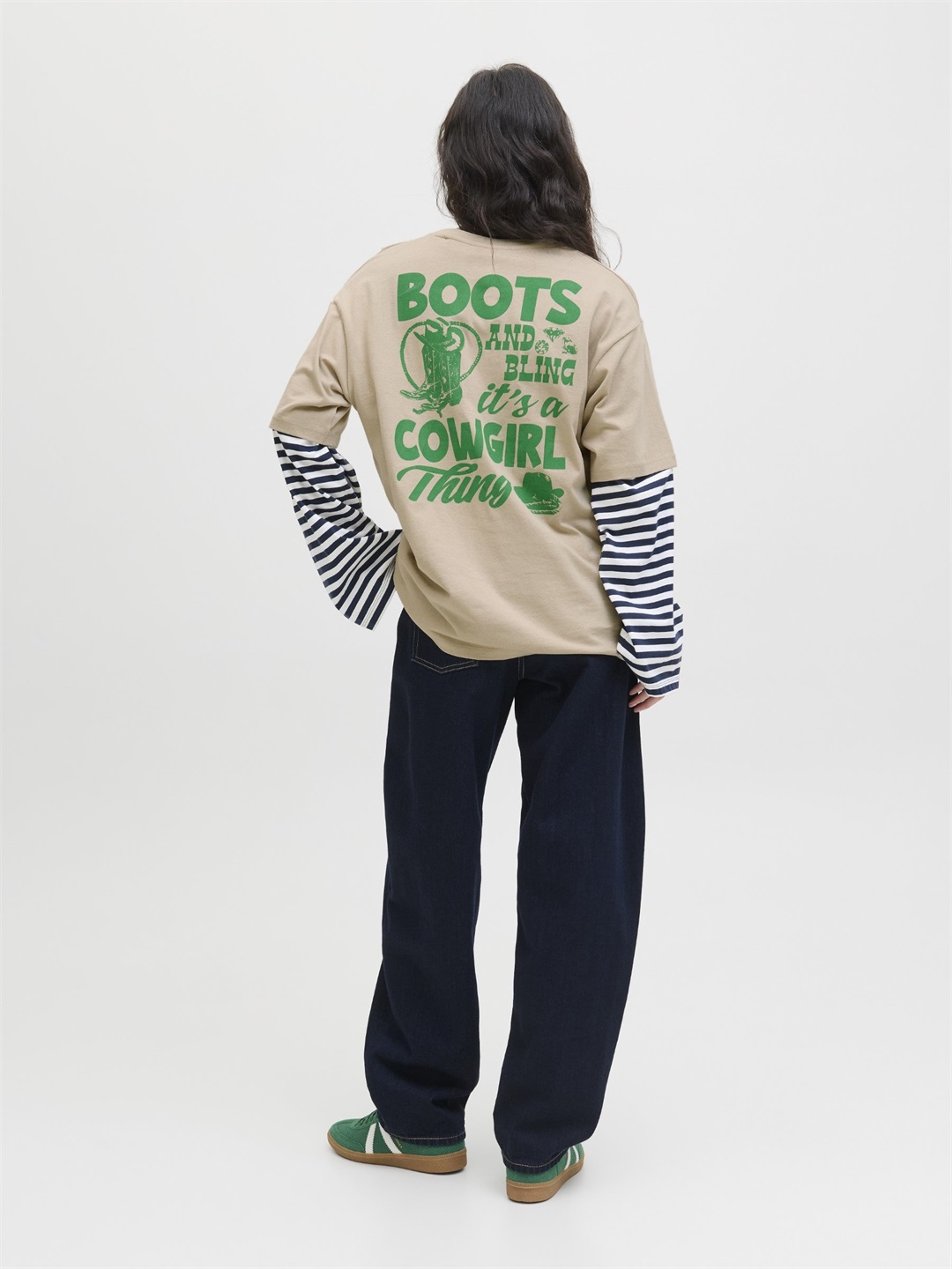 JJXX JXMILLOW LOOSE TEE - T-Shirt print - feather gray/beige