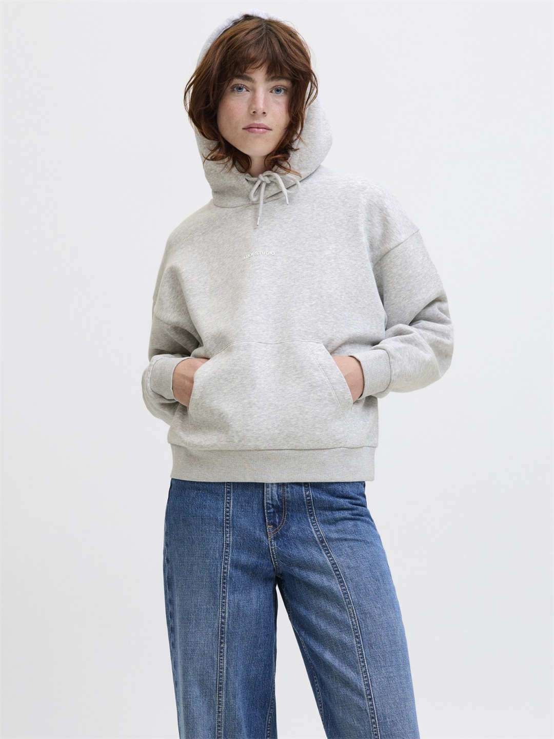 JJXX JXSTUDIO VESTERBRO HOOD - Sweatshirt - light grey melange/grau-meliert