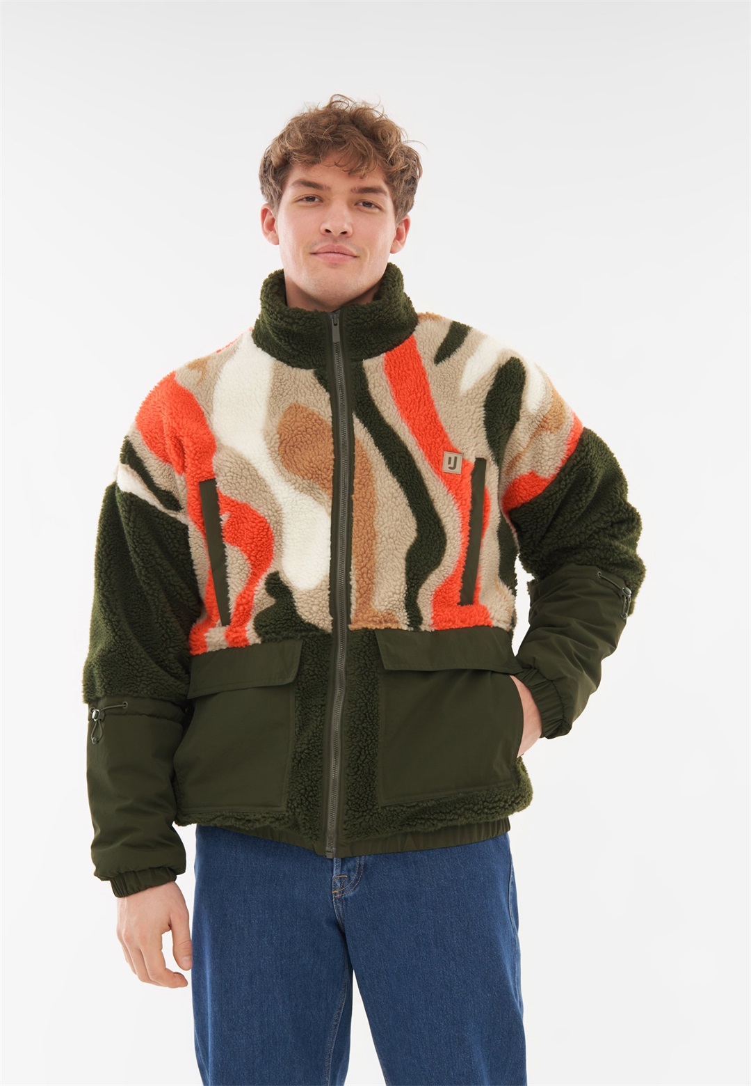 Johnny Urban CARSON - Fleecejacke - olive print/oliv
