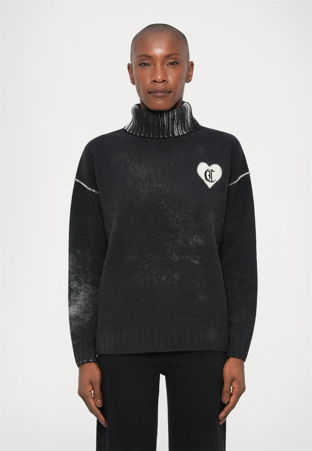 Just Cavalli RESERVE PRINT - Strickpullover - black/schwarz