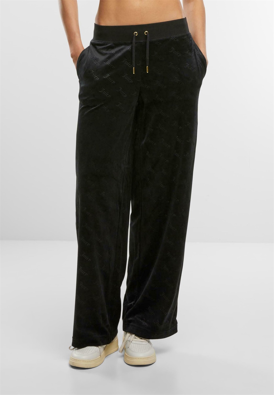 Juicy Couture NEVE DEBOSSED WIDE LEG - Jogginghose - black/schwarz