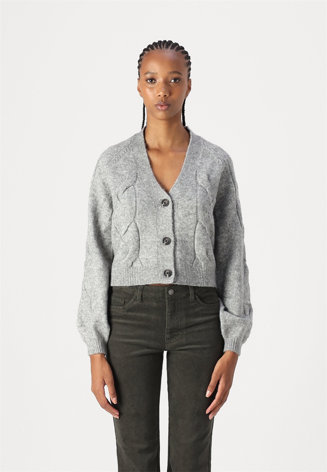 JDY JDYSUSANNA - Strickjacke - medium grey/grau-meliert JDY JDYSUSANNA - Strickjacke - medium grey/grau-meliert