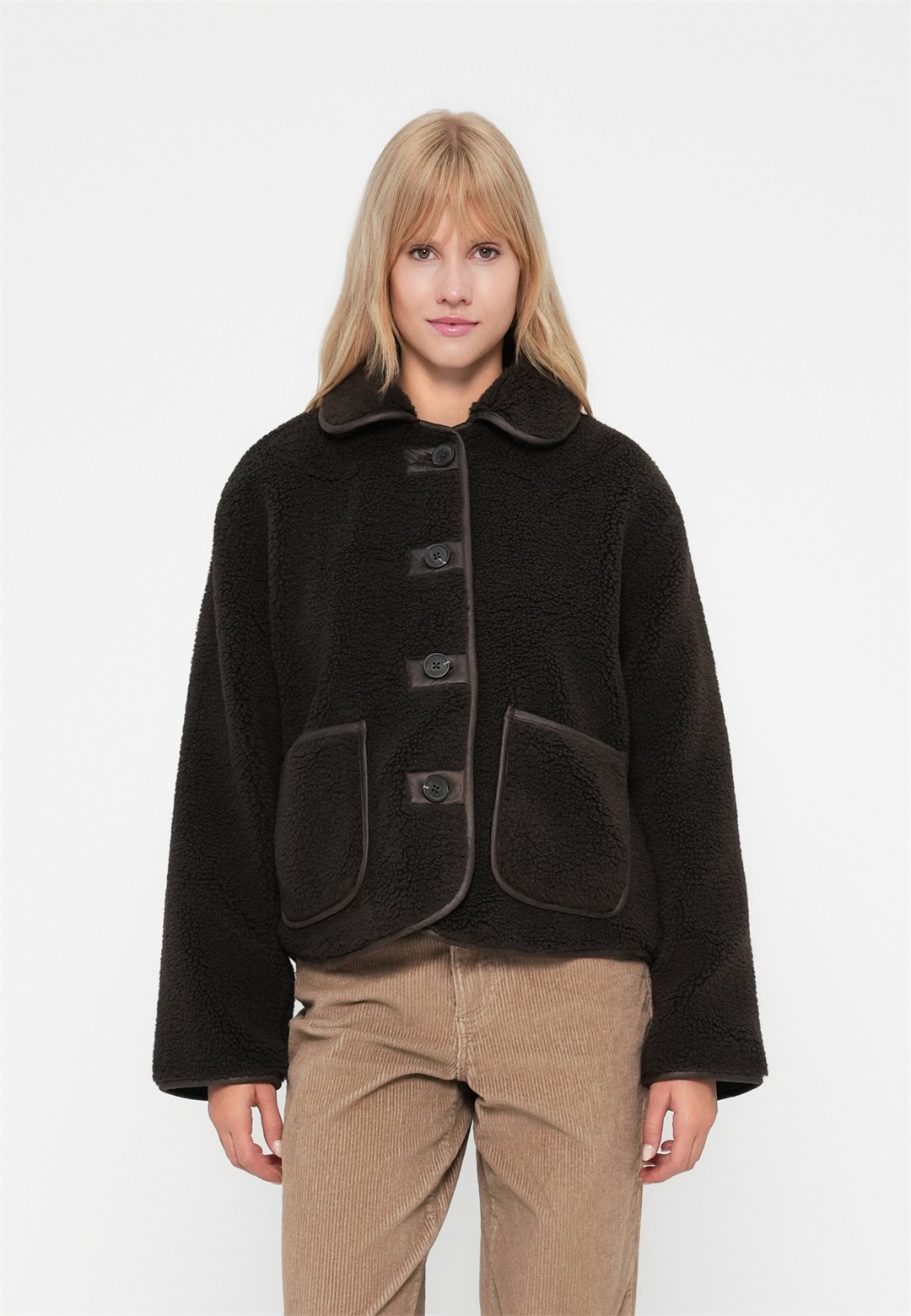 JDY JDYNOELLA LIFE JACKET - Fleecejacke - chocolate torte/dunkelbraun