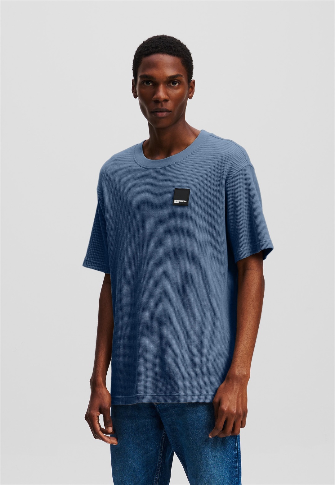 Karl Lagerfeld Jeans WAFFLE - T-Shirt basic - vintage indigo/dunkelblau