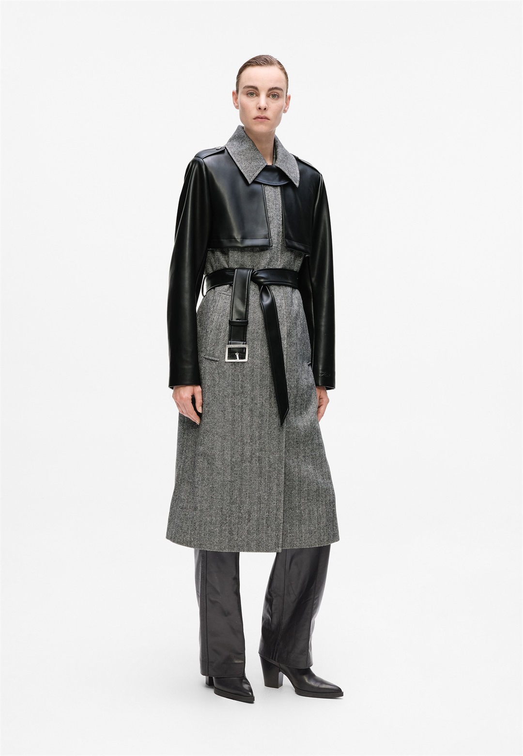 KARL LAGERFELD Klassischer Mantel - grey/black/grau
